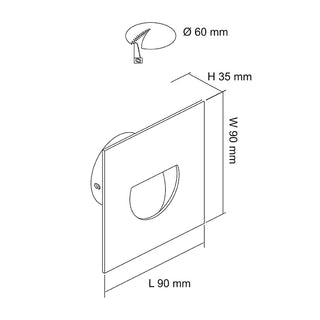 SAL Darham Square S9316 1.5W LED Recessed Wall Light