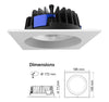 SAL UNI LED S9656 SQ 25W Square Profile IP54 LED Downlight