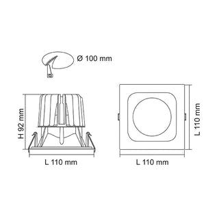 SAL Bento S9691 5/38W Square Profile LED Downlight