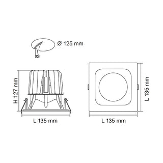 SAL Bento S9691 5/38W Square Profile LED Downlight